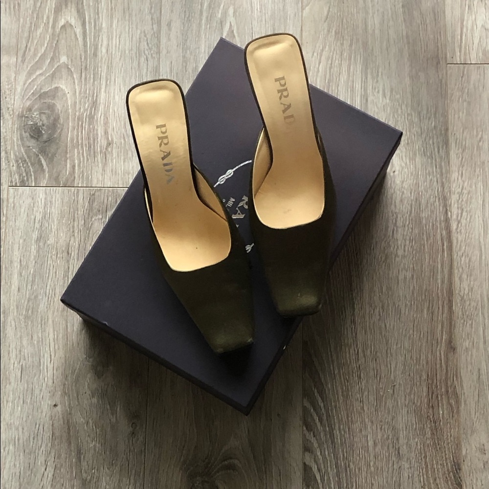 Prada square toe mules